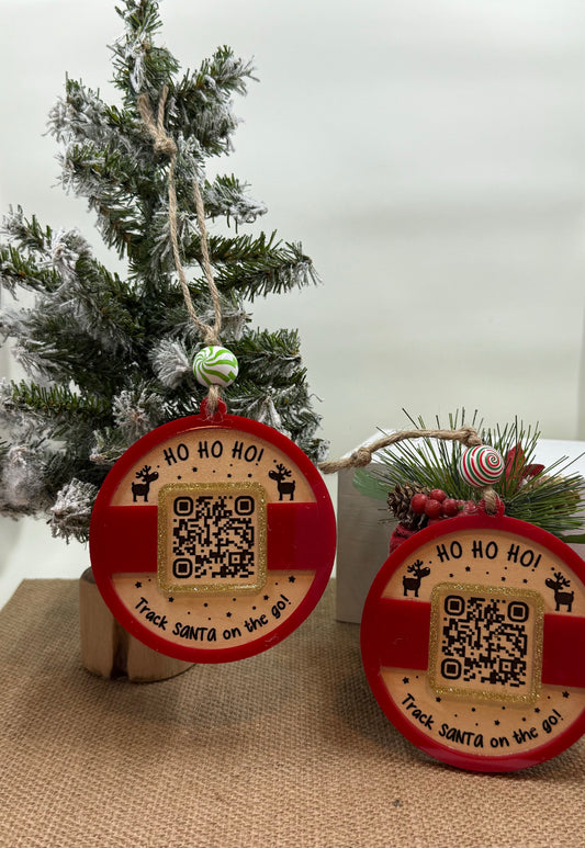 Santa Tracker Christmas Ornament with QR codes to NORAD - Lake House Crafts